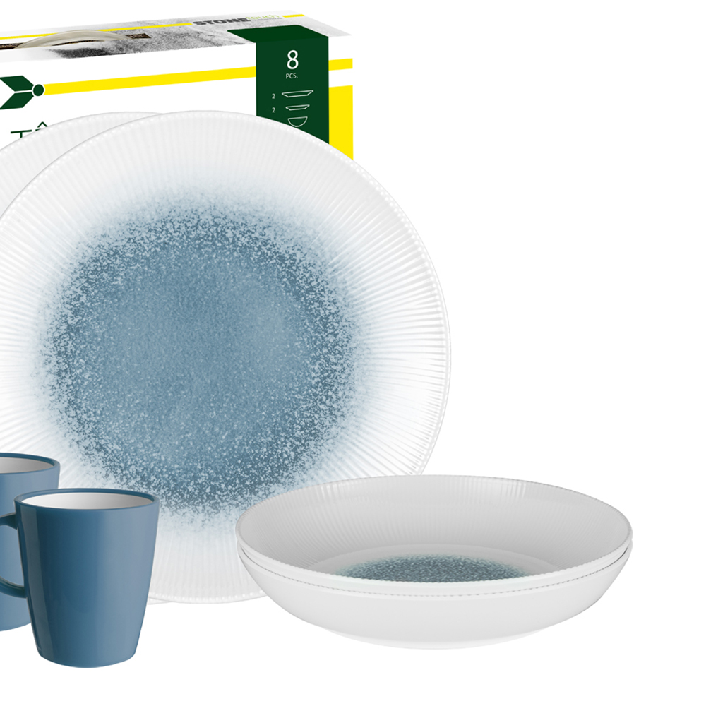 Tableware set - Brunner Melamine Dinnerware Set Tête-à-tête Meteore 8pcs
