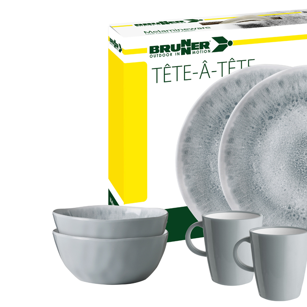Tableware set - Brunner Tête-à-tête Melamine Dinnerware Set Pearl 8pcs