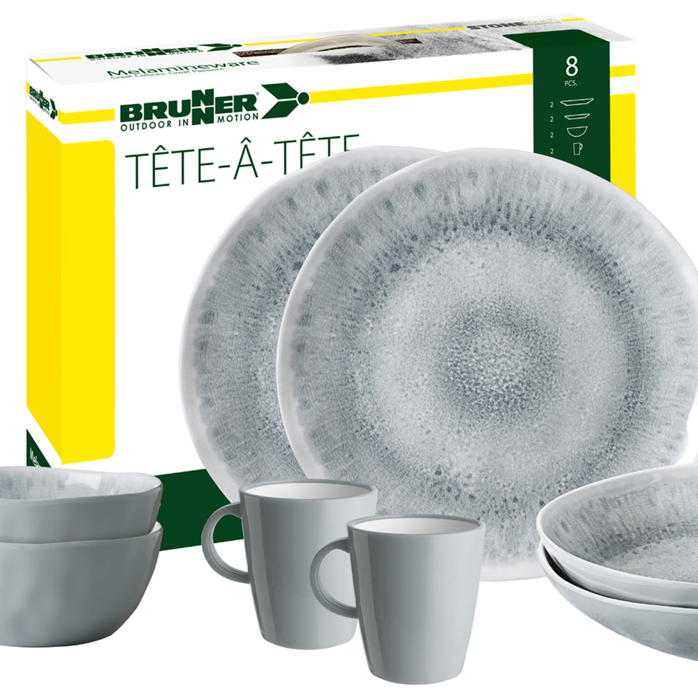 Tableware set - Brunner Tête-à-tête Melamine Dinnerware Set Pearl 8pcs