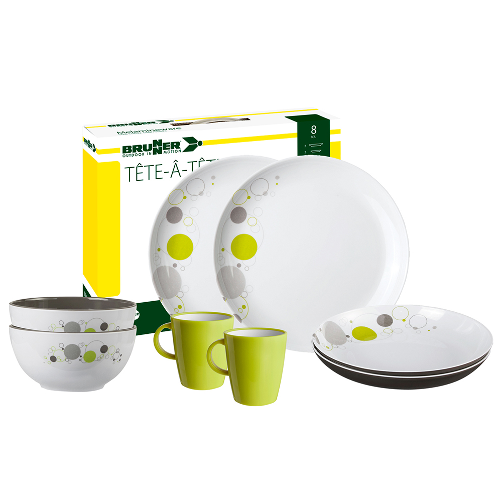 Tableware set - Brunner Tête-à-tête Space 8-piece Melamine Dinnerware Set