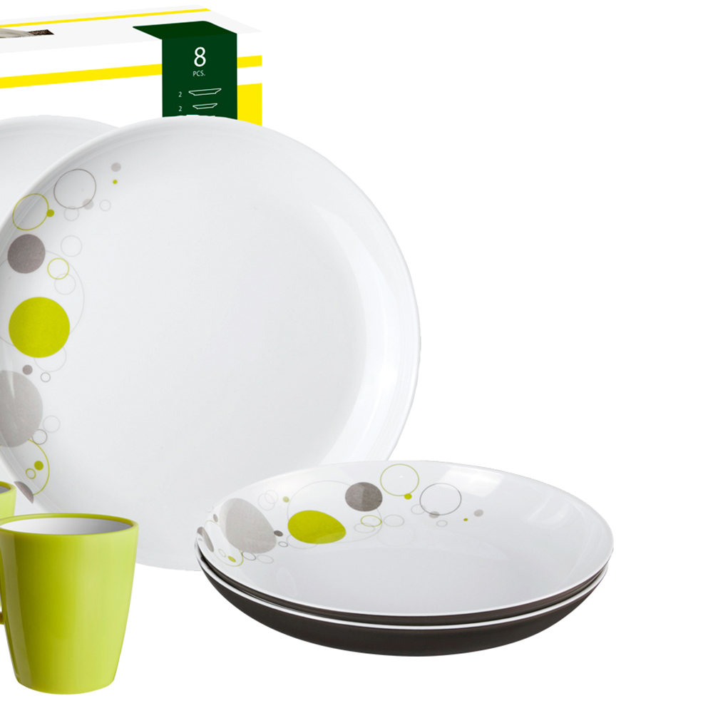 Tableware set - Brunner Tête-à-tête Space 8-piece Melamine Dinnerware Set
