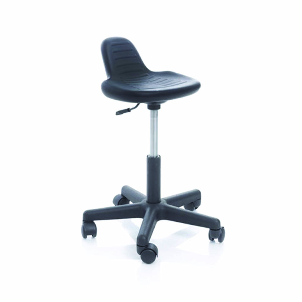 Clinic Chairs and Stools - Skema Stool With Seat And Backrest In Pu, Gas Liftable Plastic Base