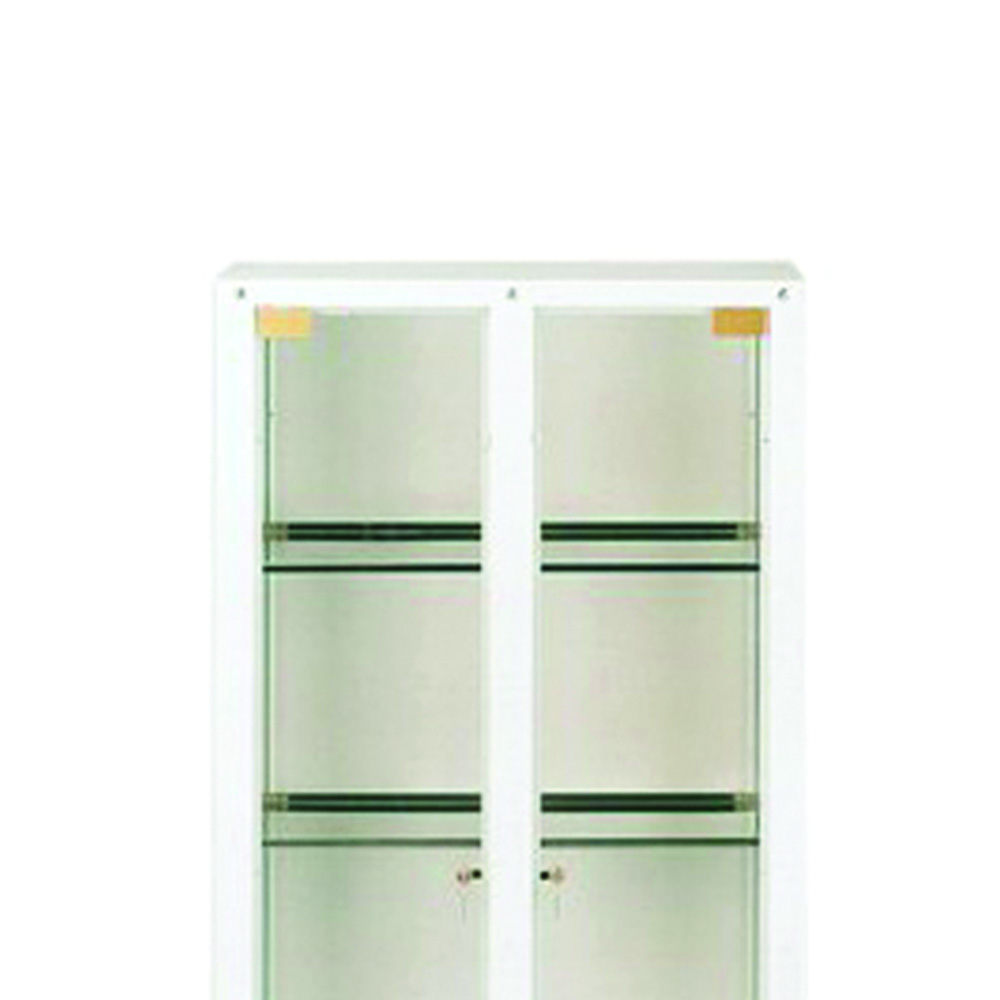 Clinic furniture - Skema Showcase Cabinet 2 Doors 3 Shelves In Stainless Steel 75x38x169h