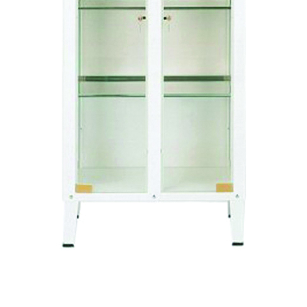 Clinic furniture - Skema Showcase Cabinet 2 Doors 3 Shelves In Stainless Steel 75x38x169h