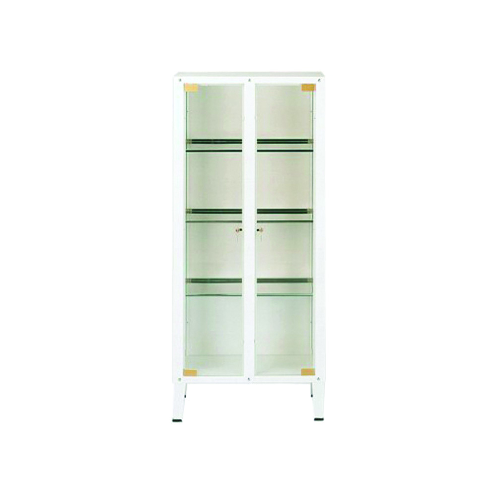 Clinic furniture - Skema Showcase Cabinet 2 Doors 3 Shelves In Stainless Steel 75x38x169h