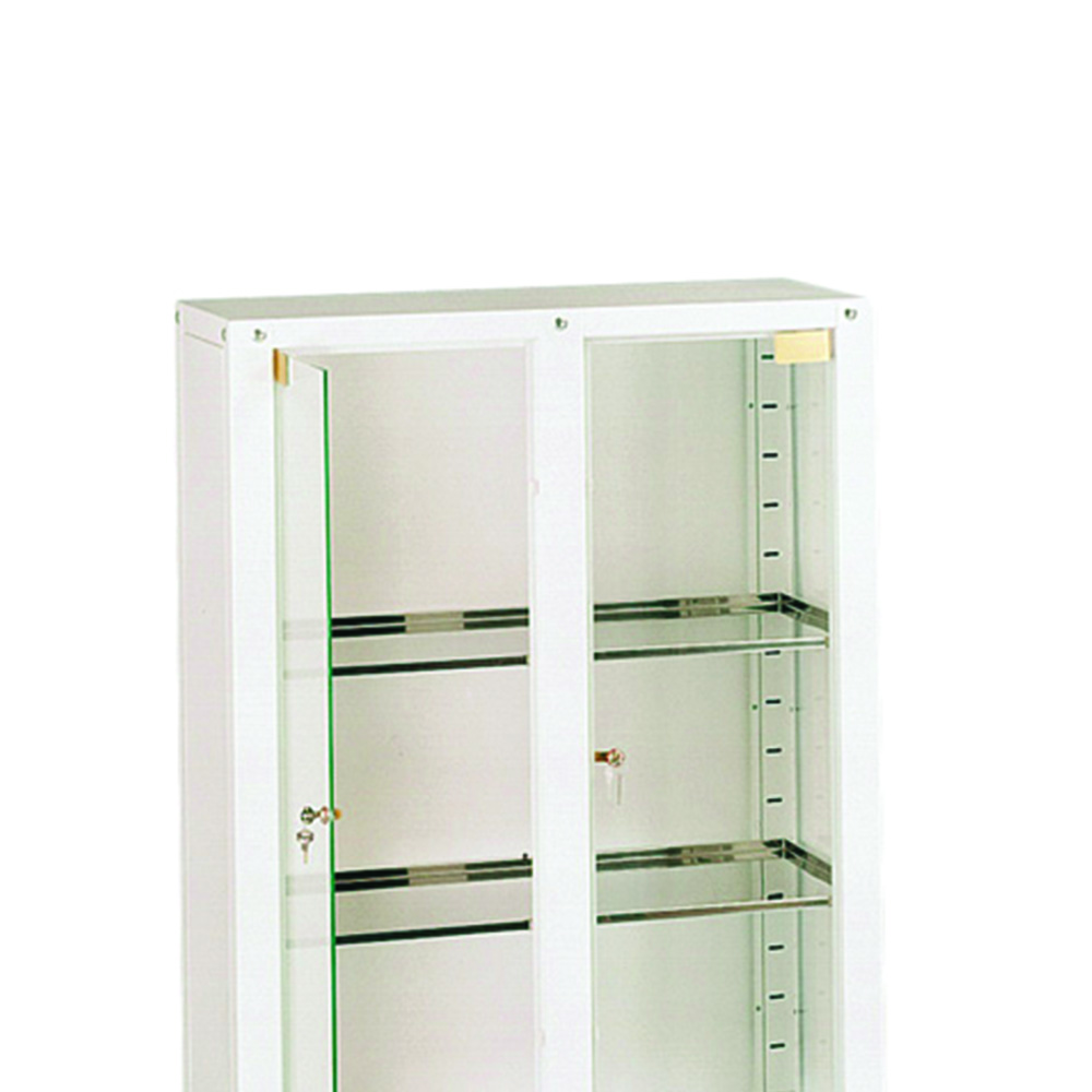 Clinic furniture - Skema Showcase Cabinet 4 Doors 3 Shelves In Stainless Steel 75x38x169h