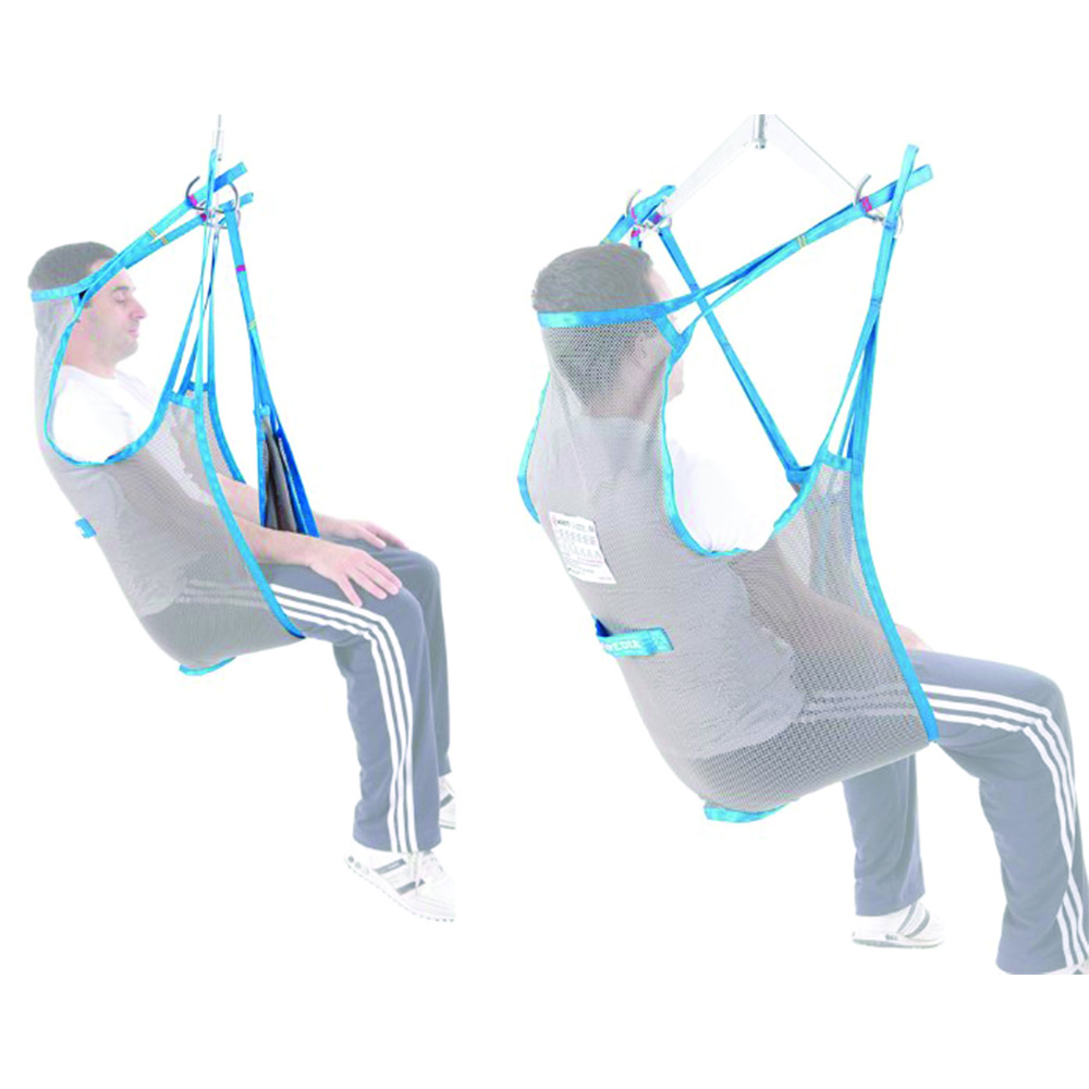 Slings for patient lifters - Mopedia Standard Net Harness For Muevo Wheelchair Lift With Headrest