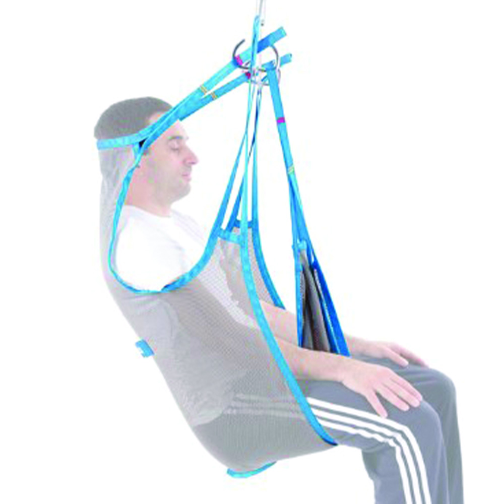 Slings for patient lifters - Mopedia Standard Net Harness For Muevo Wheelchair Lift With Headrest