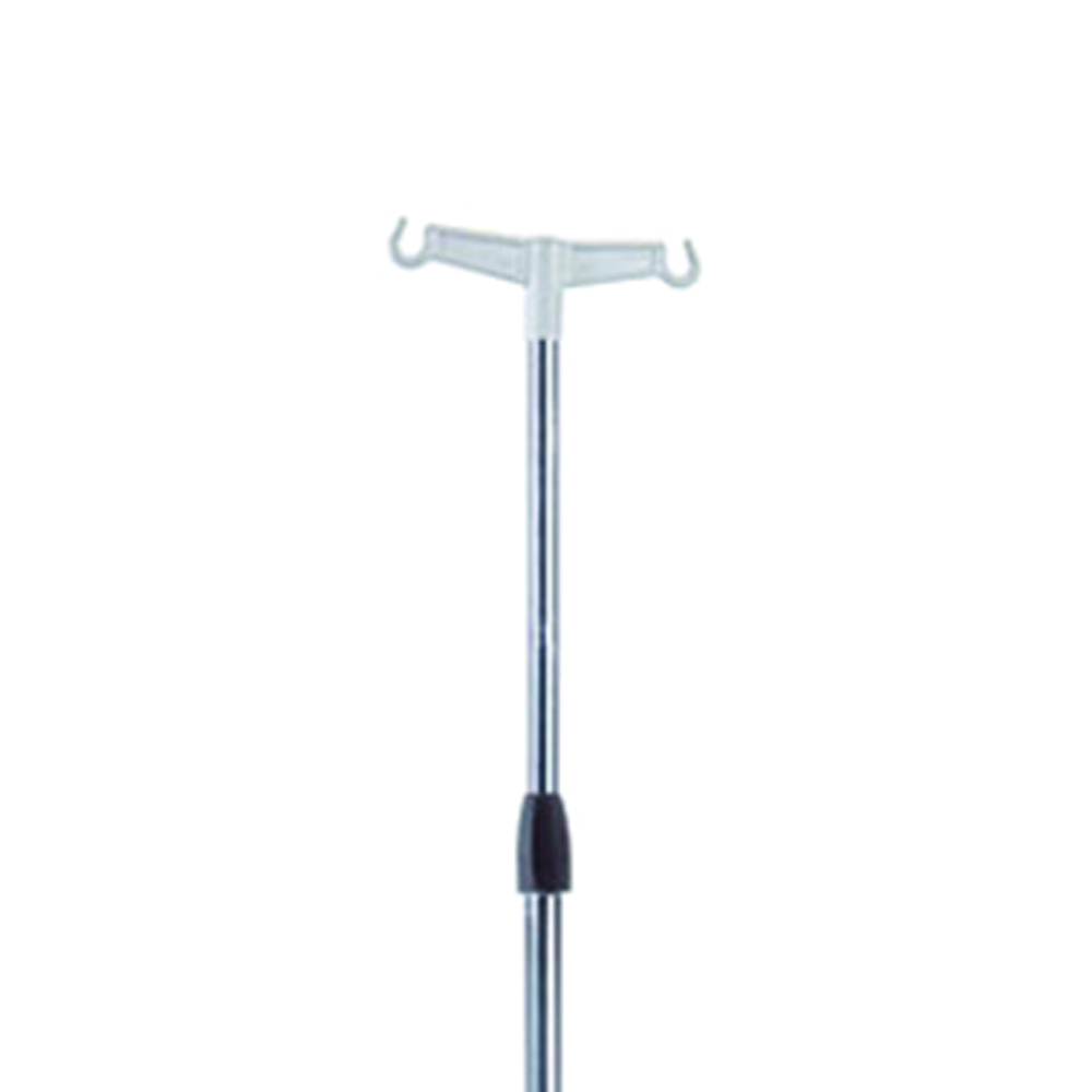 Poles for IV/Hypodermoclysis - Skema Pole In Steel With Wheels And 2 Plastic Hooks