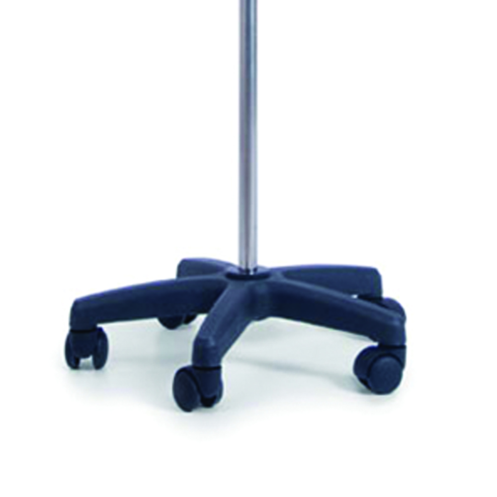 Poles for IV/Hypodermoclysis - Skema Pole In Steel With Wheels And 4 Plastic Hooks