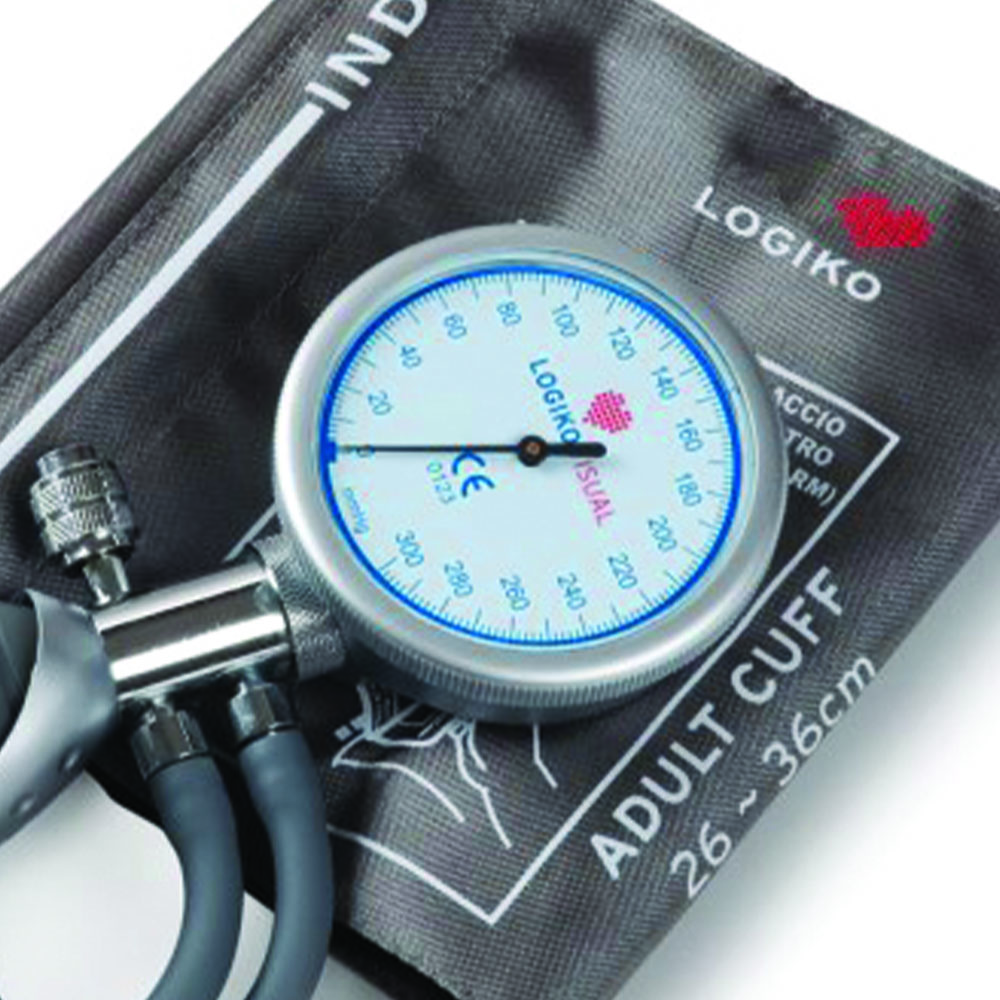 Sphygmomanometers/blood pressure monitors - Logiko Palmar Aneroid Sphygmomanometer 2 Tubes Latex Free