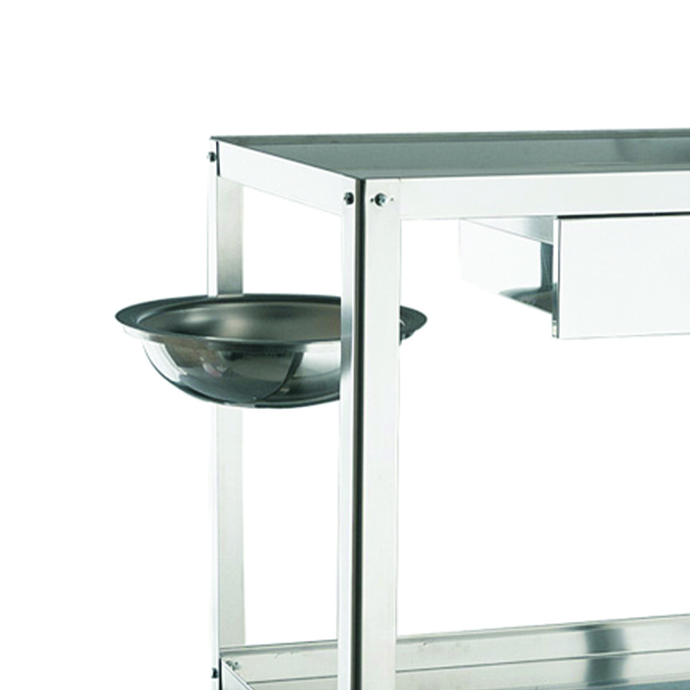 Sanitary trolleys - Skema Stainless Steel Dressing Trolley 70x50x80h With Drawer And Basin