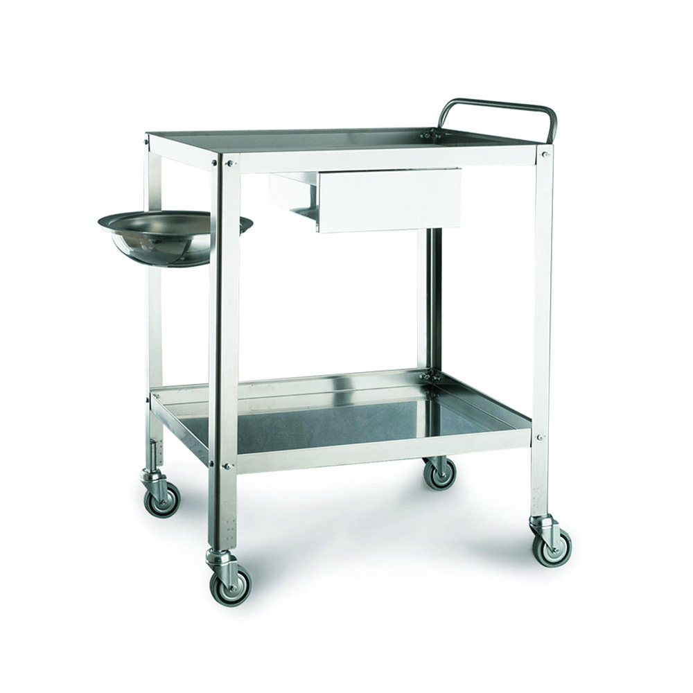 Sanitary trolleys - Skema Stainless Steel Dressing Trolley 70x50x80h With Drawer And Basin