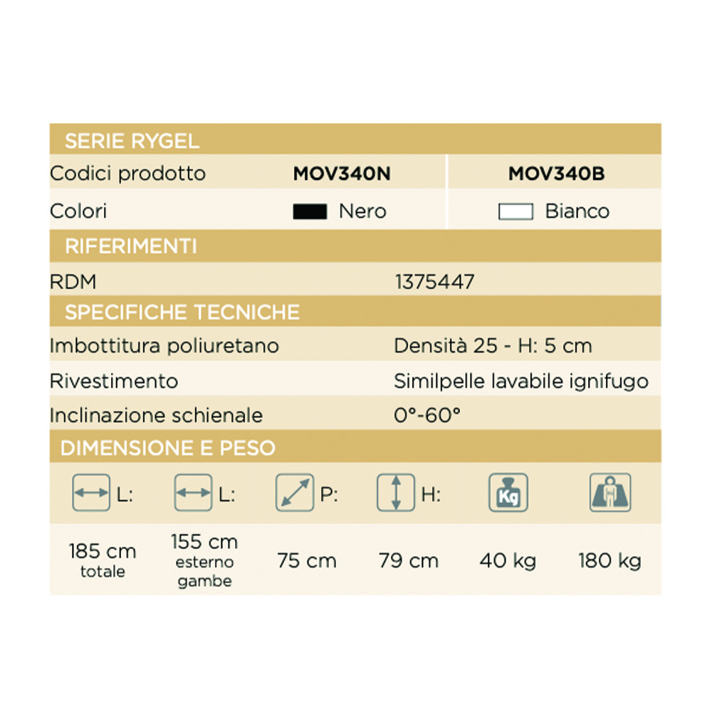 Examination couches - Skema Physiotherapy Examination Couch Rygel Painted Steel 75cm