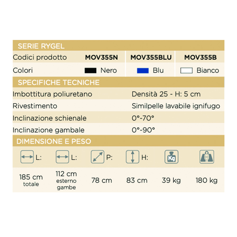 Examination couches - Skema Oval Gincology Examination Table Rygel Varnished 3 Sections 60cm