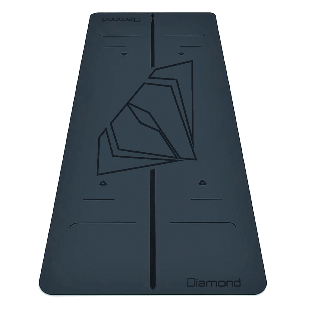 Floor mats - Diamond Fitness And Yoga Mat In Pu 183x68x0.5cm Black