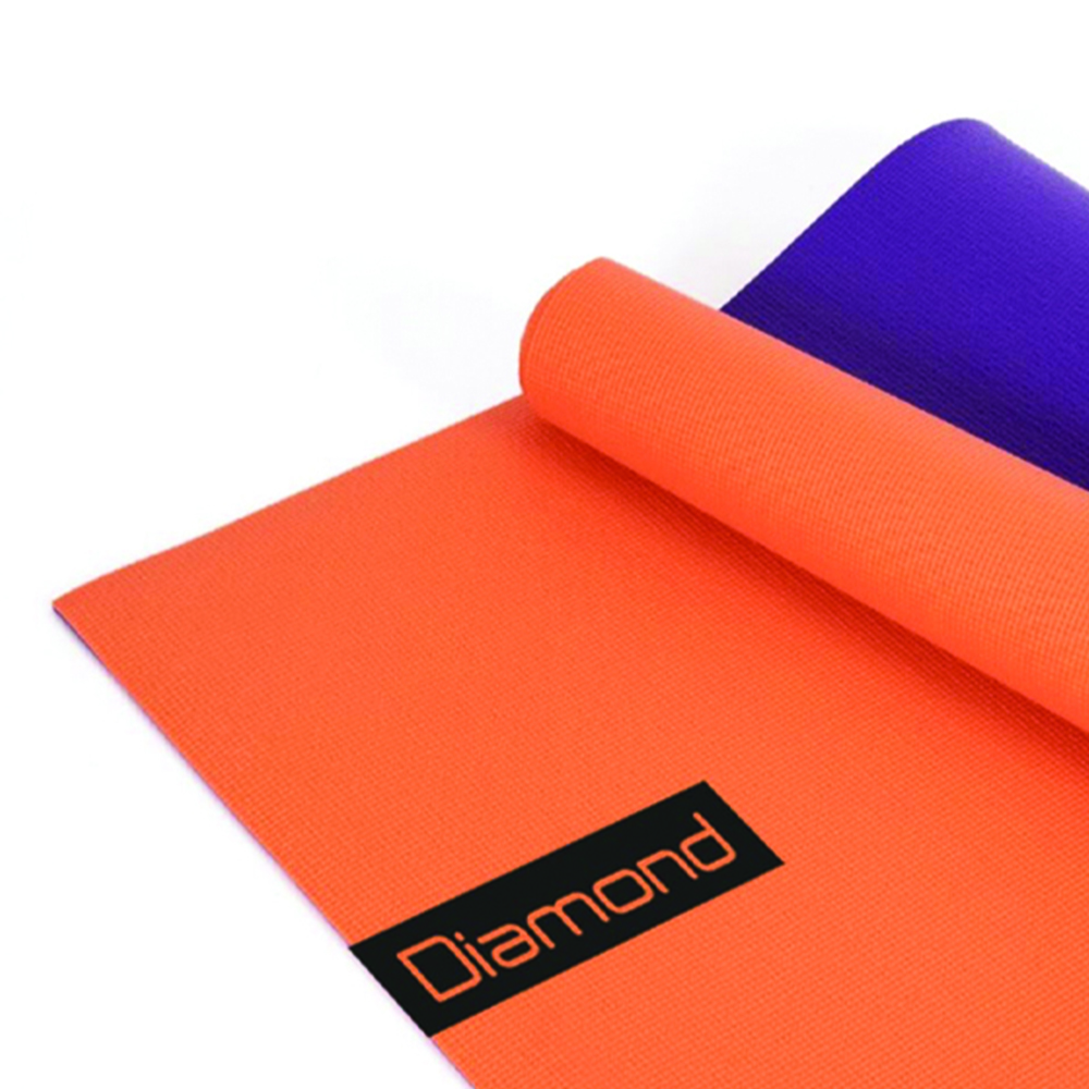 Floor mats - Diamond Pvc Yoga Mat 173x60x0.6cm Two-tone Orange/purple