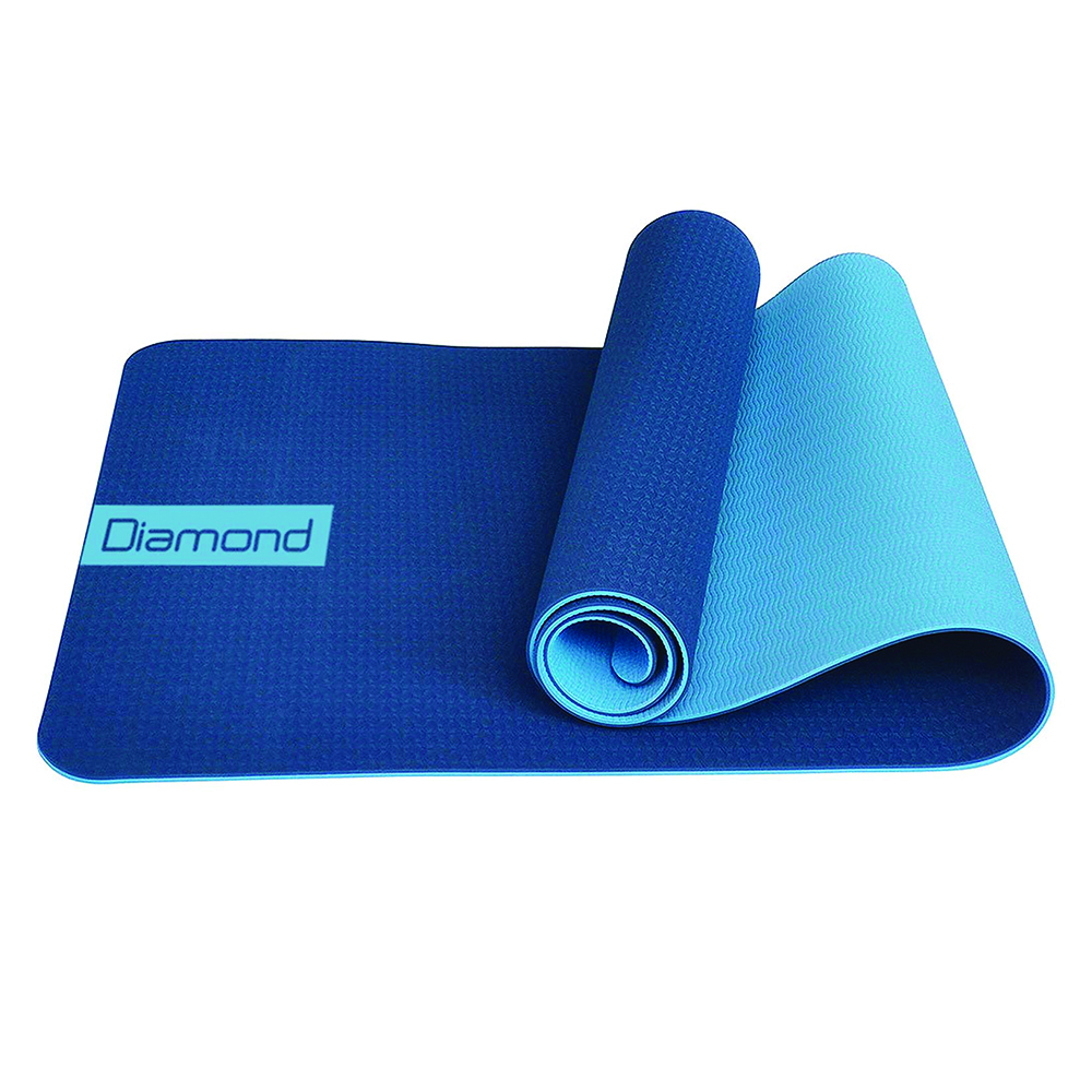 Floor mats - Diamond Tpe Yoga Mat 183x60x0.6cm Two-tone Blue/light Blue  