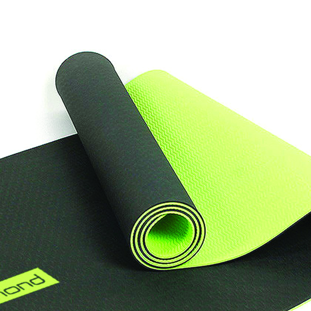 Floor mats - Diamond Tpe Yoga Mat 183x60x0.6cm Two-tone Apple Green/black   
