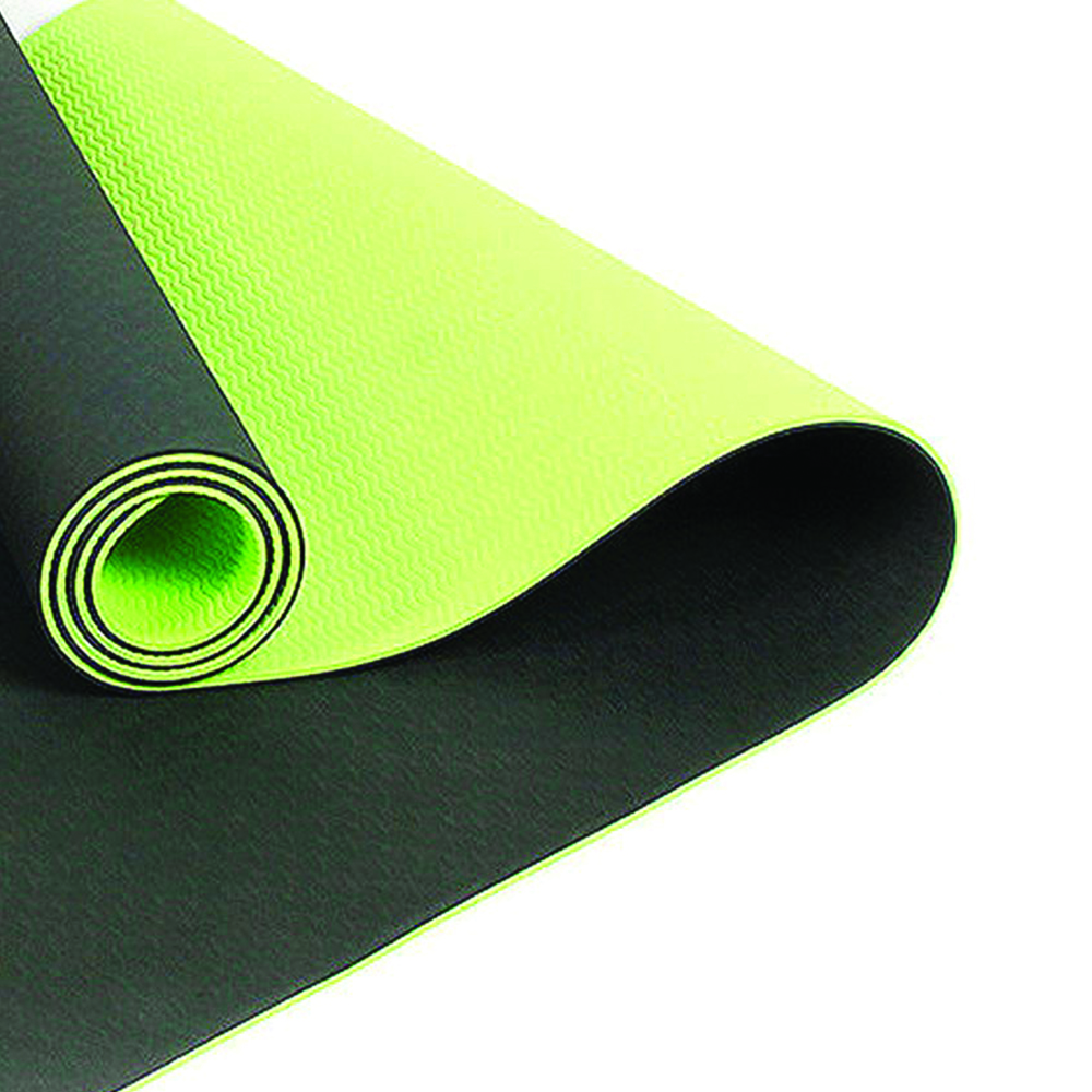 Floor mats - Diamond Tpe Yoga Mat 183x60x0.6cm Two-tone Apple Green/black   