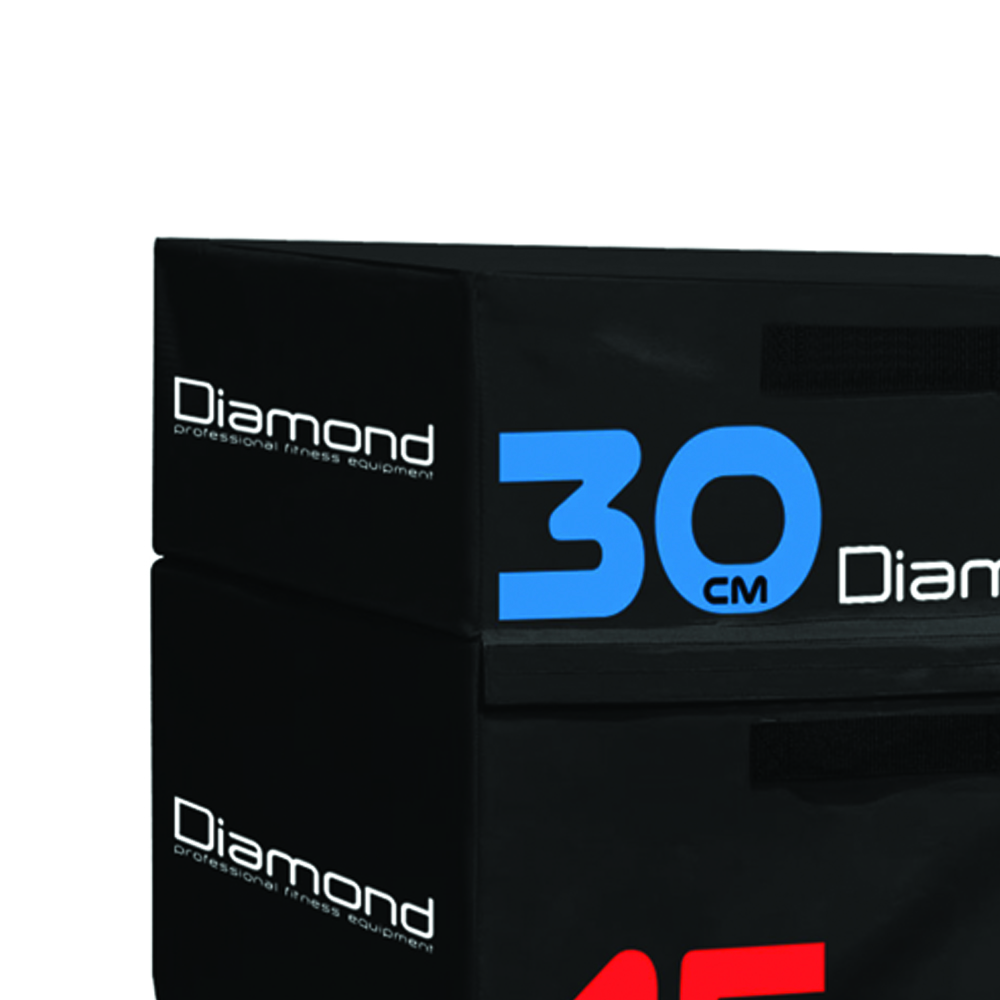 Plyometric platforms - Diamond Set Of 3 Modular Soft Plyo Boxes 3 Heights 60/45/30cm In Recycled Foam