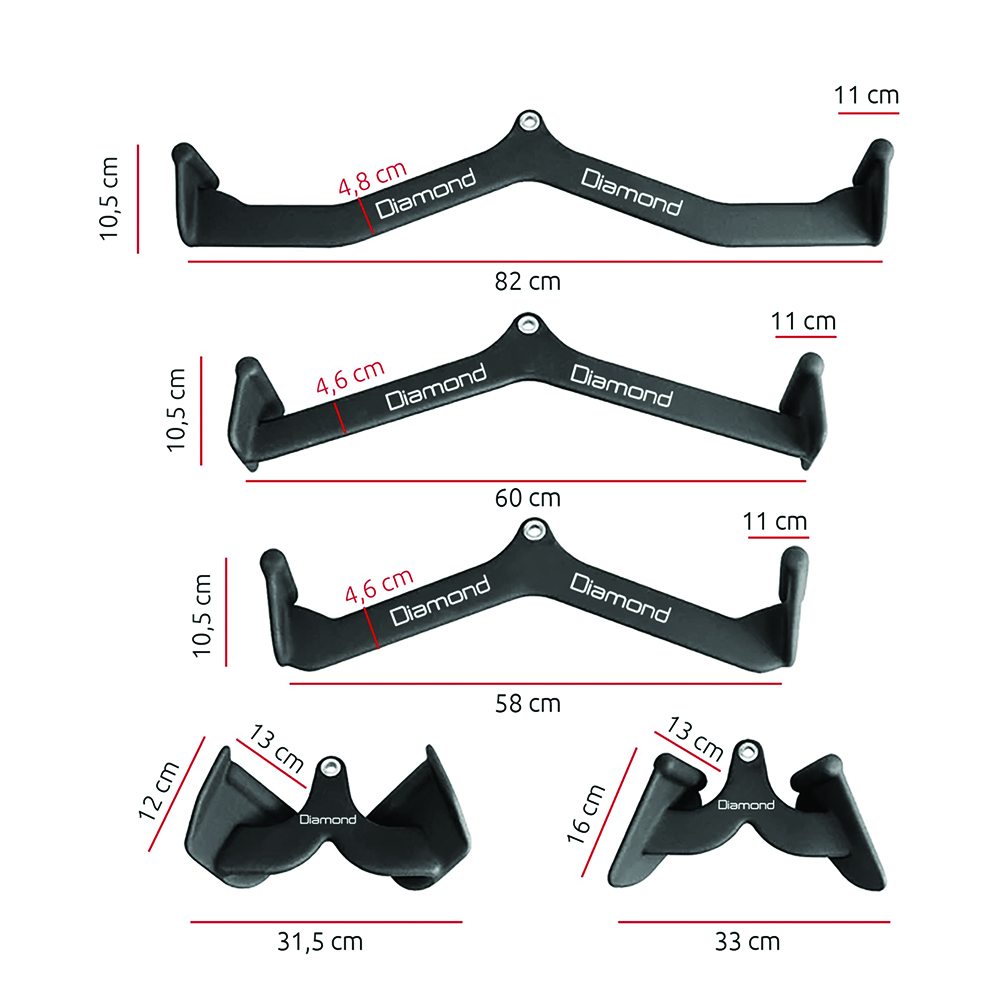Cable sockets - Diamond Powergrip Set Of 5 Ergonomic Coated Grips