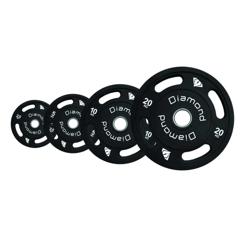 Discs - Diamond Multi-grip Olympic Disc Covered In Tpu, Hole Diameter 50mm