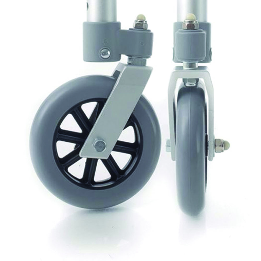 Accessories and spare parts for walkers - Mopedia Pair Of Legs And Swivel Wheels For Underarm Walkers 12cm 8 Holes