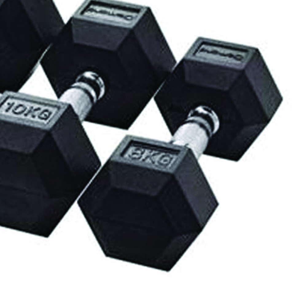 Handlebars - Toorx Set Of Pairs Of Rubberized Hexagonal Dumbbells From 2.5 To 25 Kg