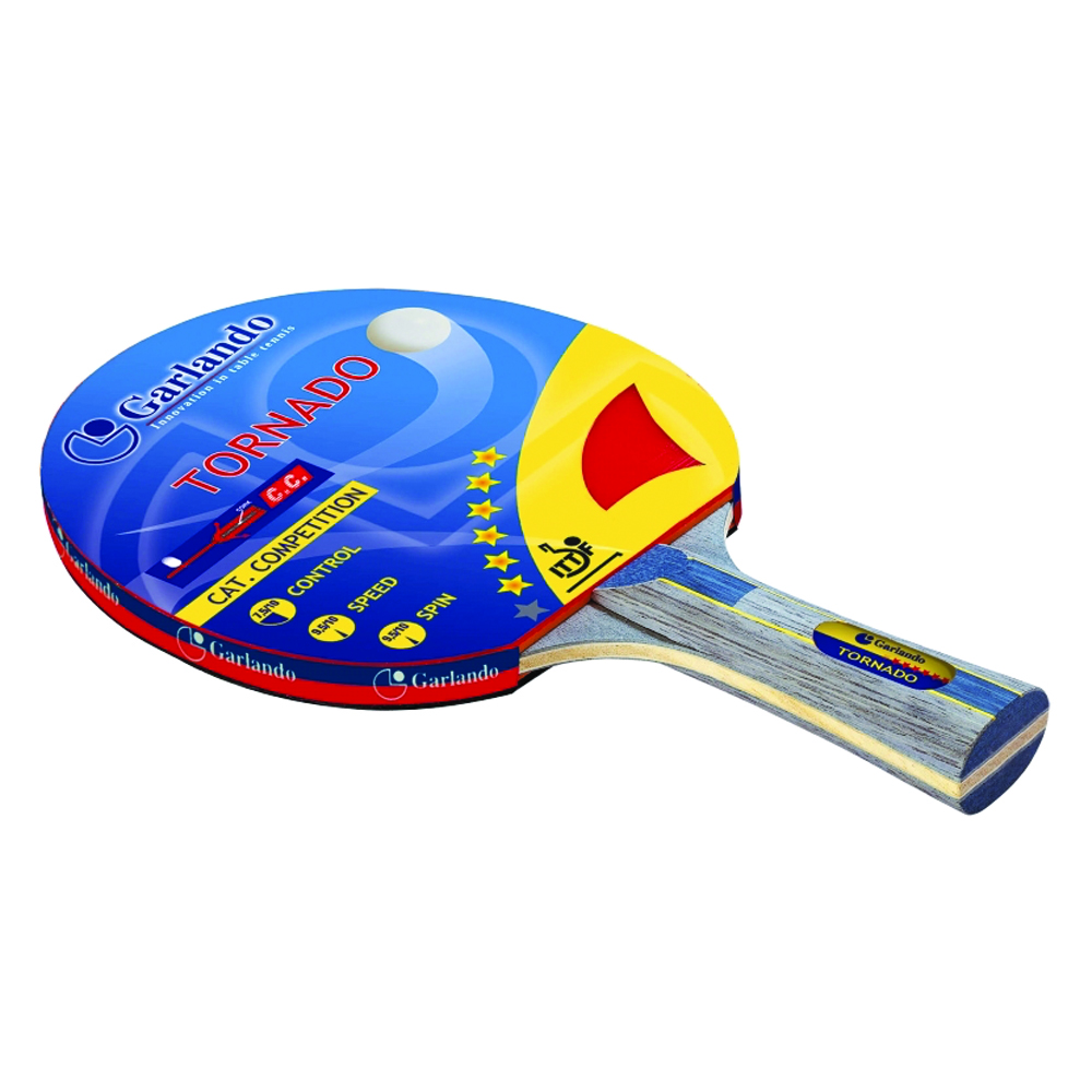 Ping Pong Accessories - Garlando Ittf Approved 6 Star Tornado Ping Pong Tennis Racket