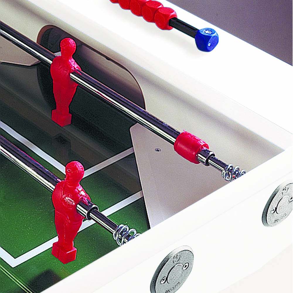 Indoor football table - Garlando Foosball Table Football Xxl Pure White Eight Players Outgoing Rods Long Field