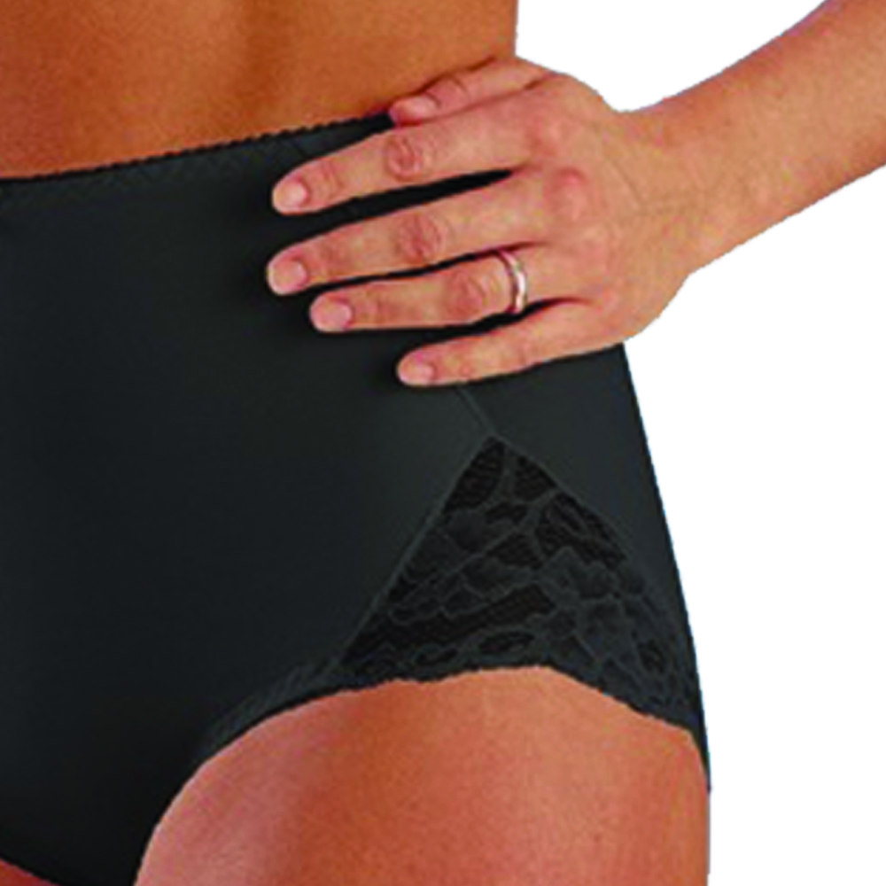 Sheaths - Scudotex Elegant Cotton Lace Black Postpartum Support Sheath With Reinforcements