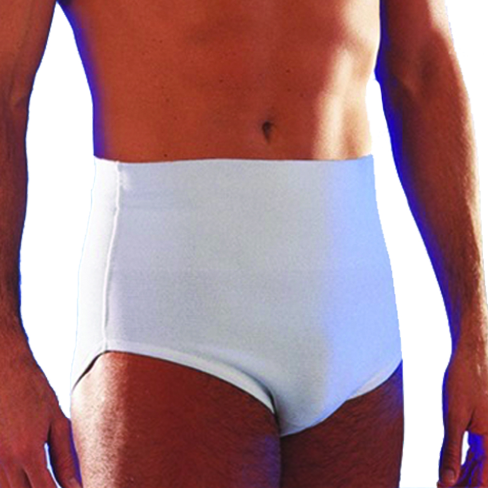 Hernia briefs and belts - Scudotex White Elastic Closed Containment Briefs
