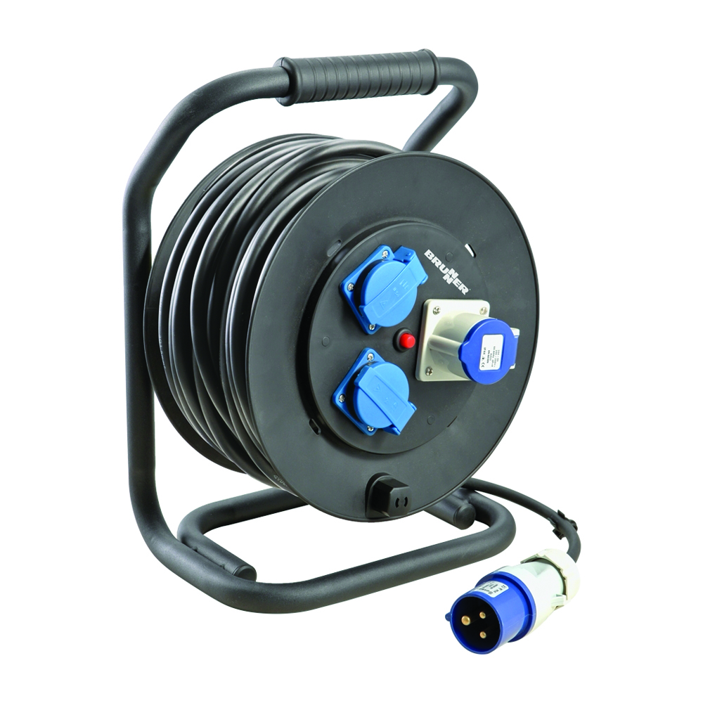 Camping accessories - Brunner Drummer Rubber 25m Cee + 4 Schuko Electrical Cable 
