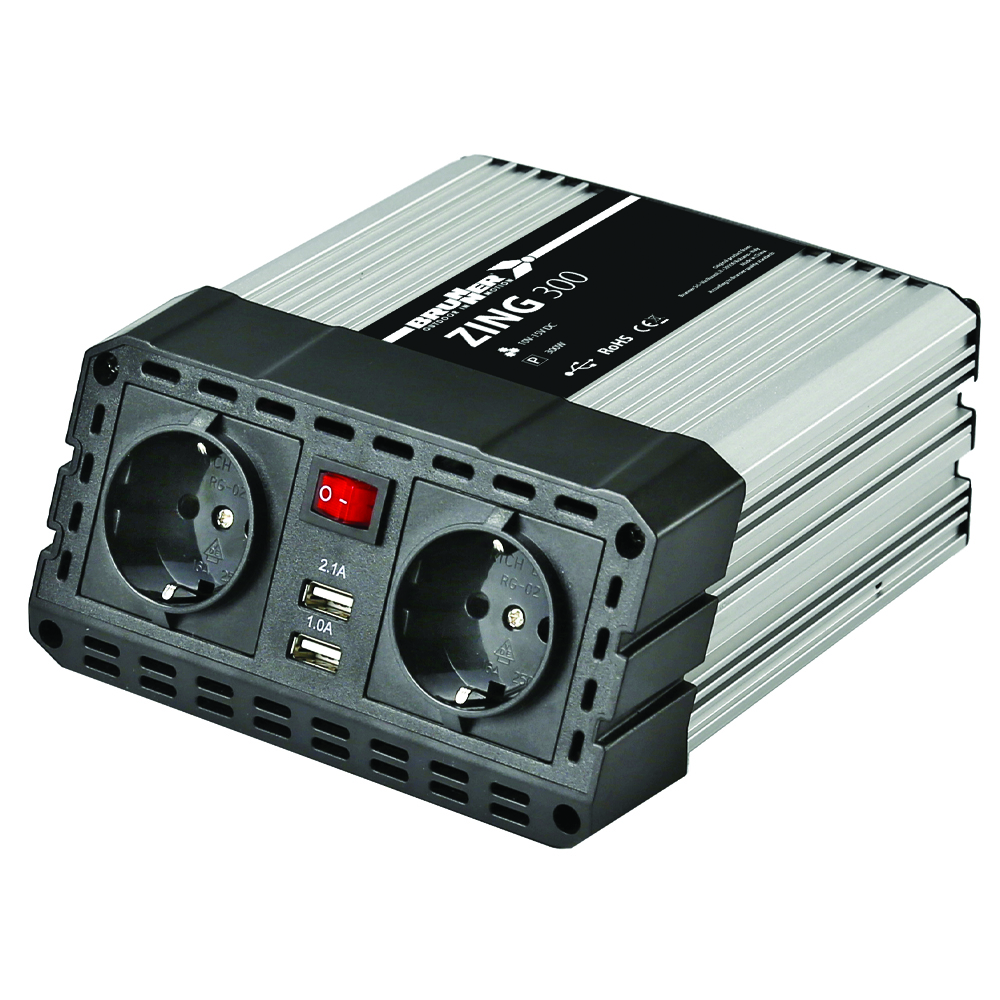 Camping accessories - Brunner Zing300w Power Inverter For Recreational Vehicles Cars Boats