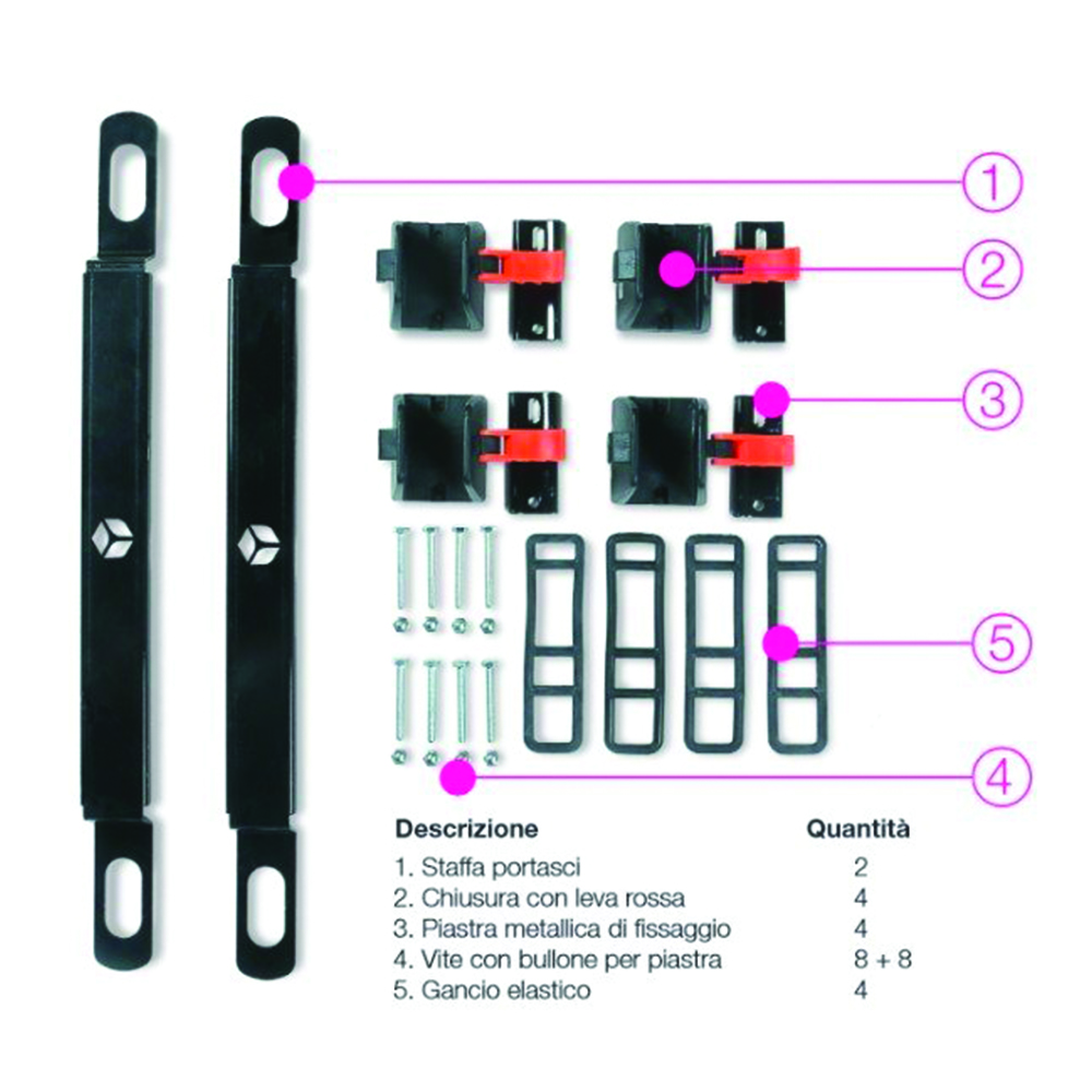Accessori Box tetto - Modula Internal Ski Rack For Modula Roof Box Up To 2018 Quick Fixing