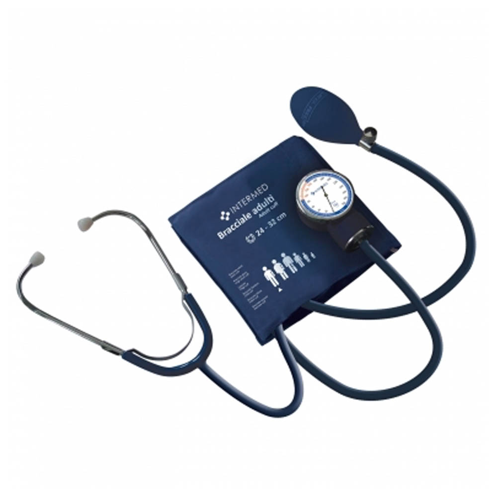Sphygmomanometers/blood pressure monitors - Intermed Blue Aneroid Sphygmomanometer With Stethoscope