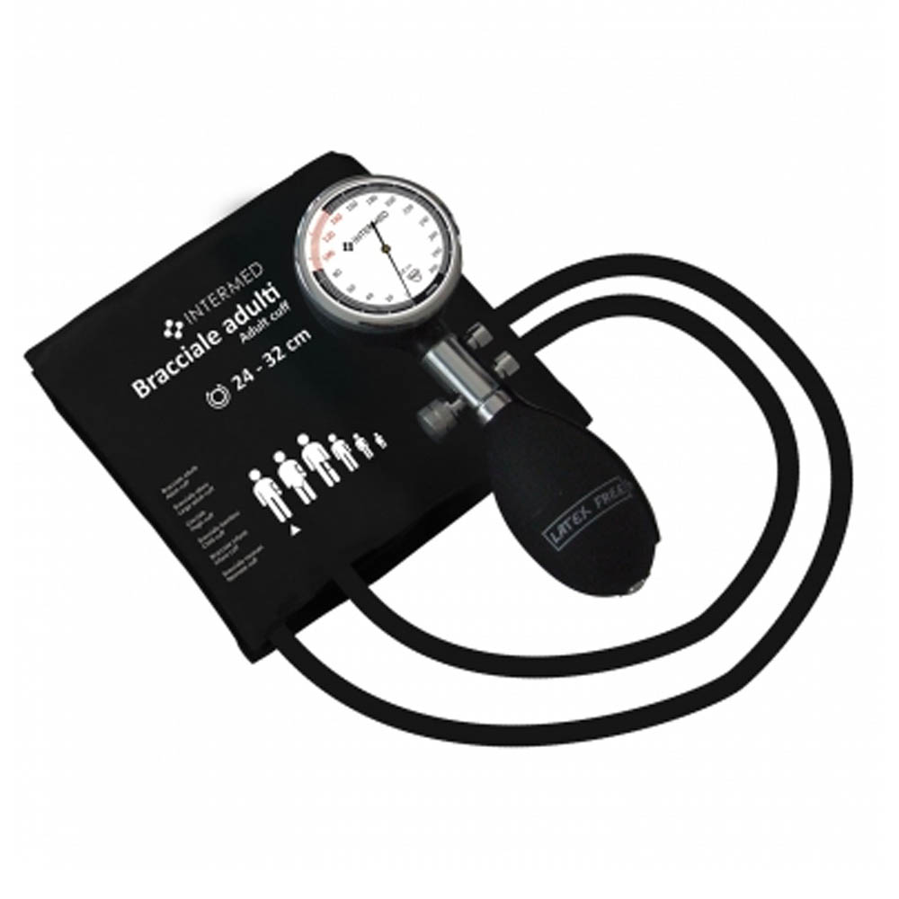 Sphygmomanometers/blood pressure monitors - Intermed Aneroid Sphygmomanometer Black Color 2 Tube System