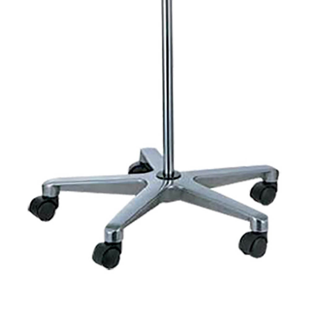 Poles for IV/Hypodermoclysis - Intermed So-10 Steel 4-hook Iv Pole On Wheels With Aluminum Base