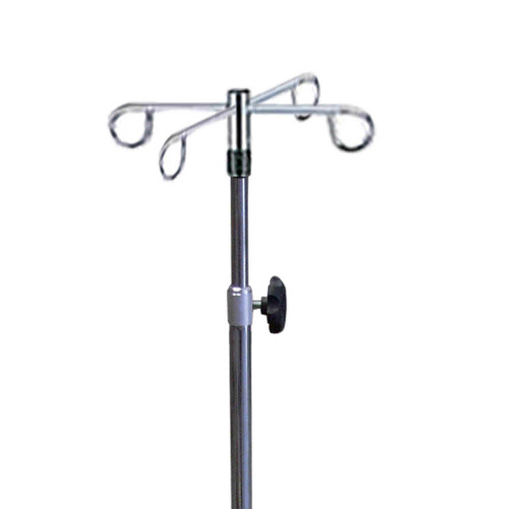 Poles for IV/Hypodermoclysis - Intermed So-12 Steel 4-hook Iv Pole On Wheels With Aluminum Base