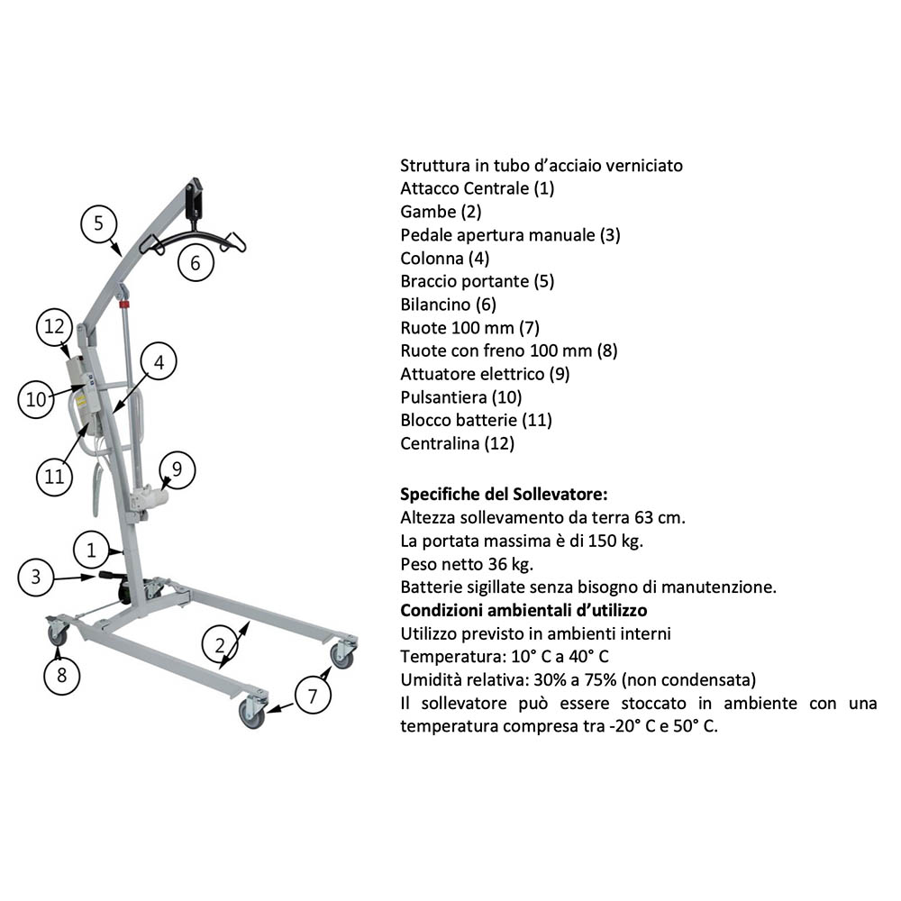 Lifters and verticalizers - Intermed Electric Patient Lift Sa-160 150kg + Harness