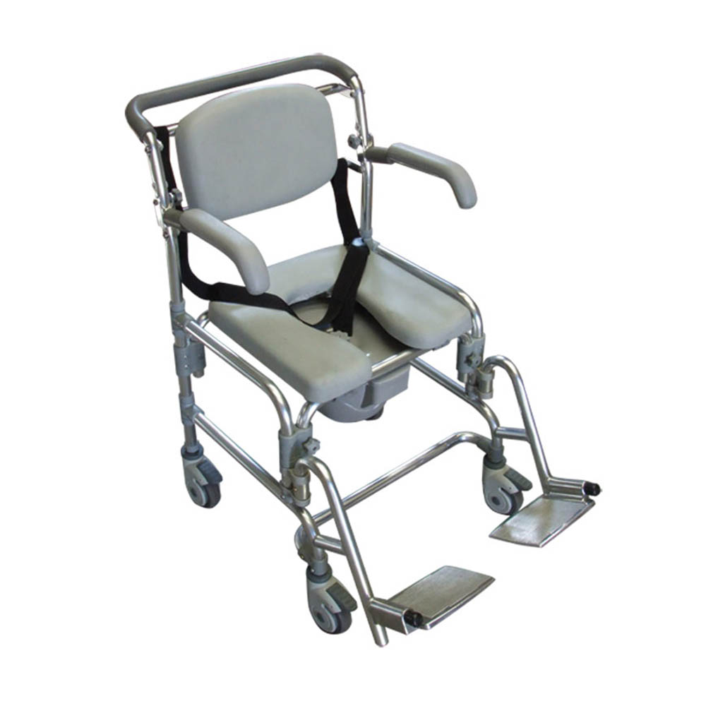 Toilet and shower chairs - Intermed Comfortable Shower With Folding Toilet With Wheels And Fixed Backrest 