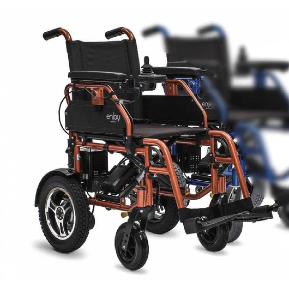 Wheelchairs for the disabled - Intermed Enjoy Folding Electric Wheelchair For Disabled People, Orange