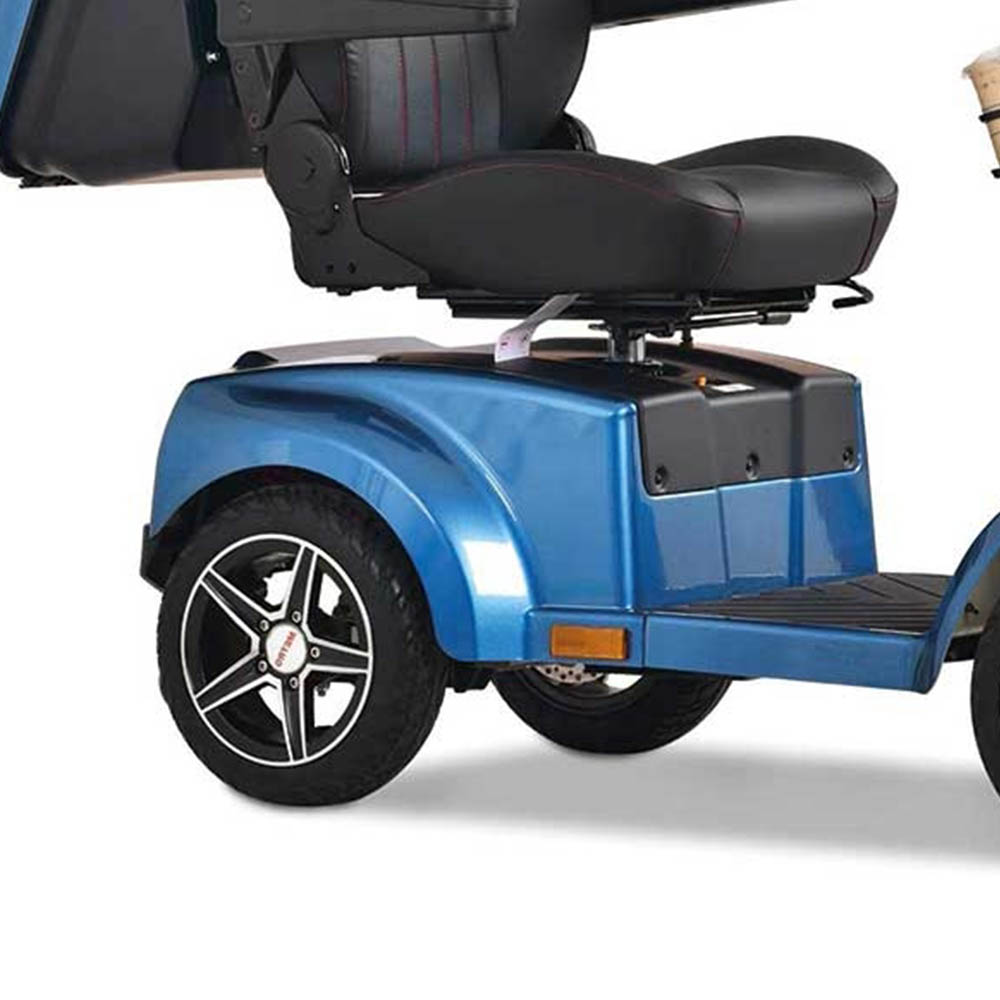 Scooters for the disabled - Intermed Ares Blue 4-wheel Electric Scooter For The Disabled And The Elderly With Basket And Lights