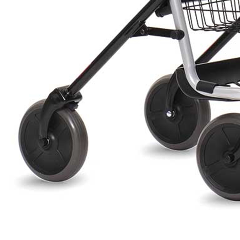 Rollator Walkers - Intermed Folding Rollator Walker With Brakes Rome Seat And Basket