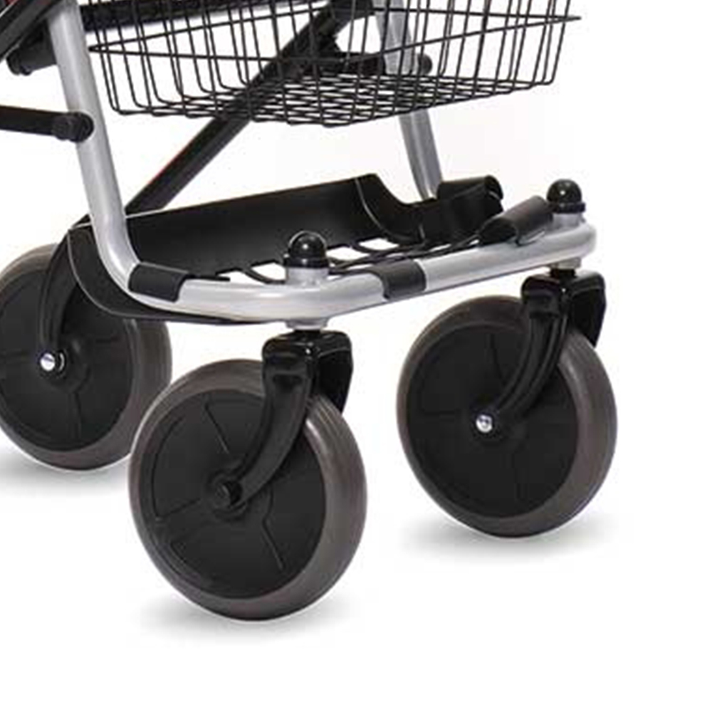 Rollator Walkers - Intermed Folding Rollator Walker With Brakes Rome Seat And Basket