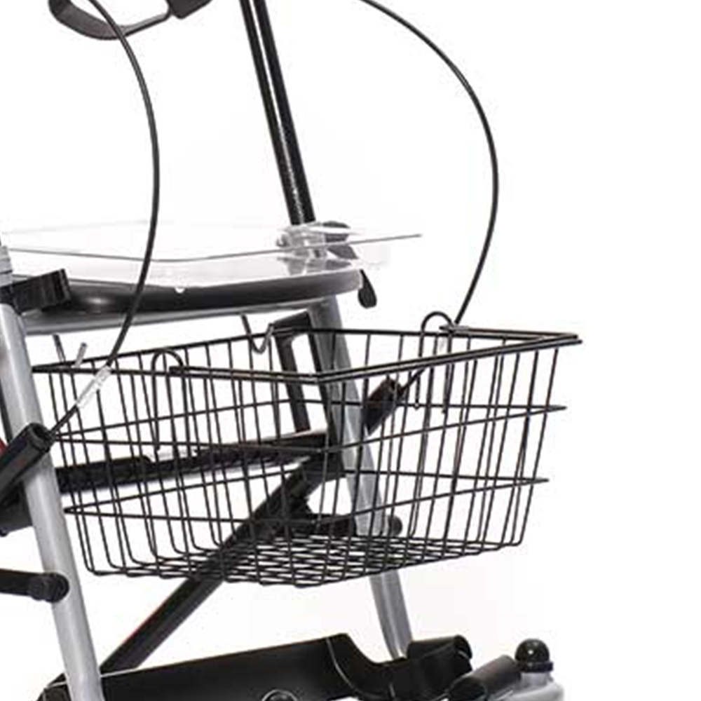 Rollator Walkers - Intermed Folding Rollator Walker With Brakes Rome Seat And Basket