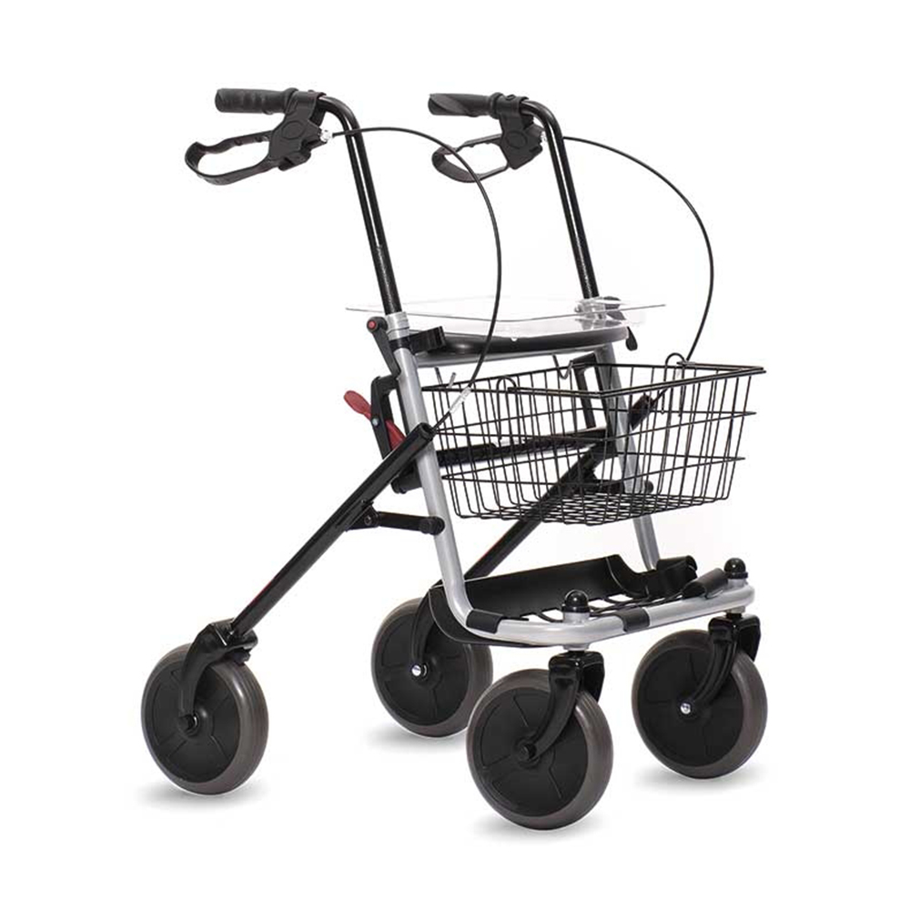 Rollator Walkers - Intermed Folding Rollator Walker With Brakes Rome Seat And Basket