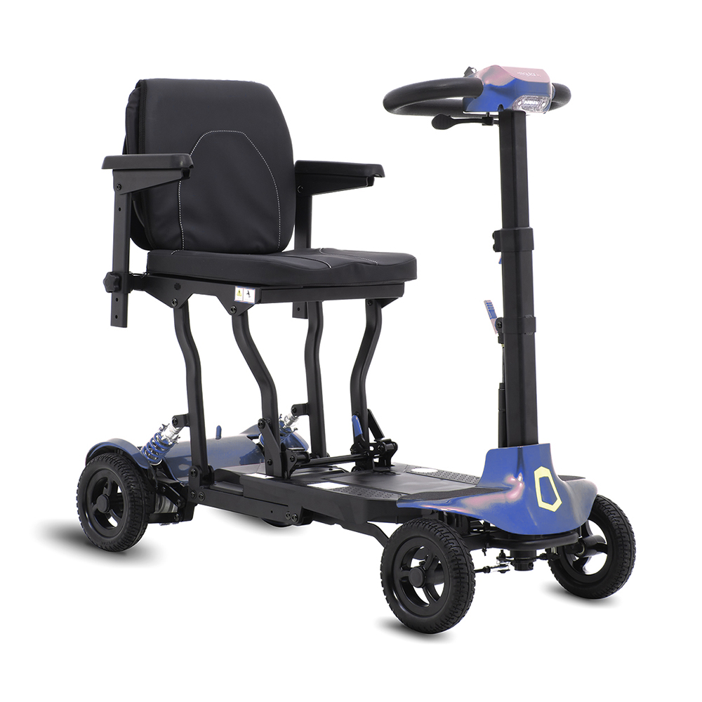 Scooters for the disabled - Intermed Regular Blue Folding Electric 4-wheel Scooter For The Elderly And Disabled