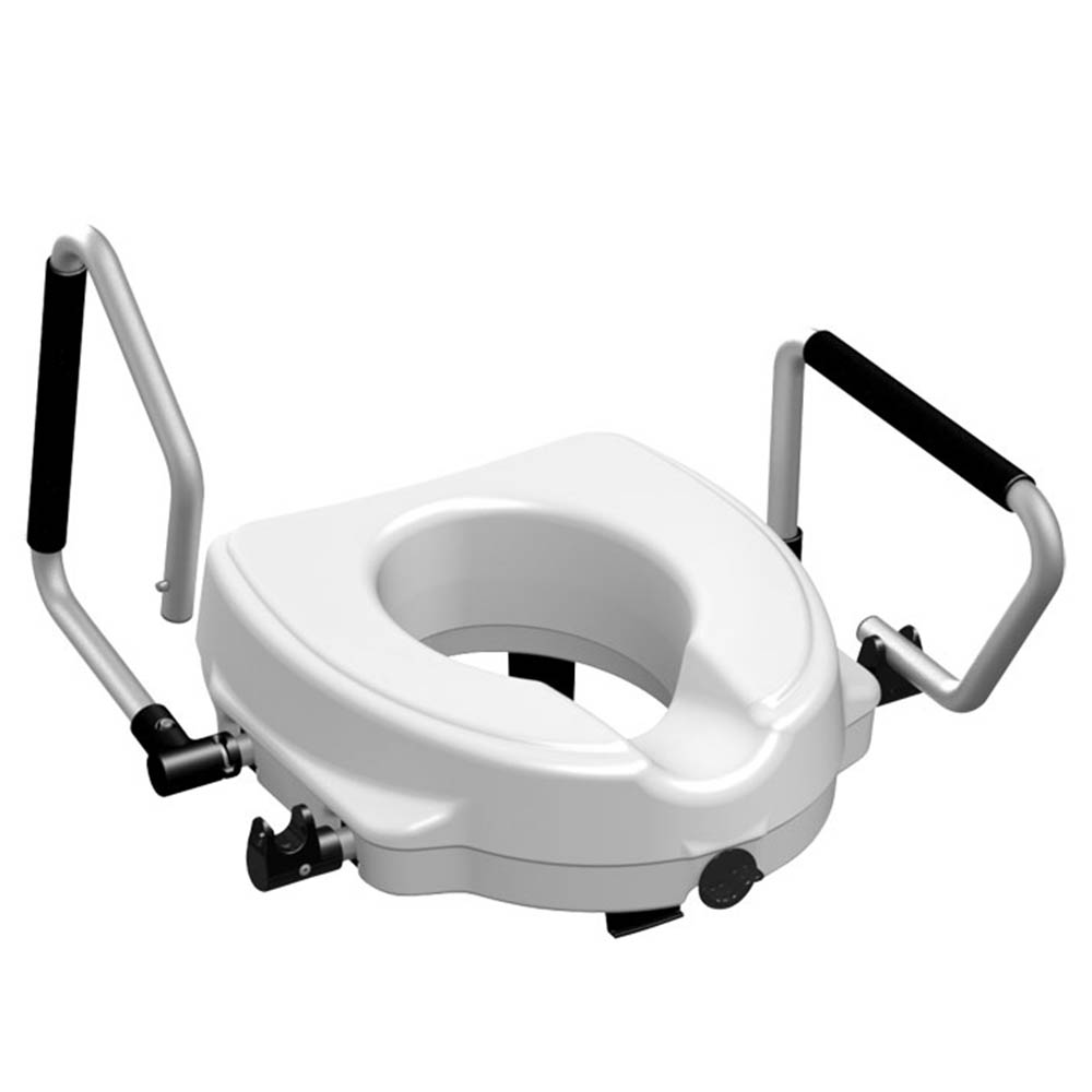 Risers for toilet bowls - Intermed Toilet Seat Lift With Central Screw, Foldable Armrests And Height 12.5cm
